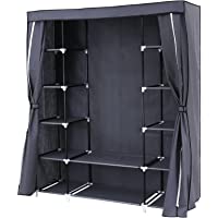 SONGMICS Armario de Tela para Closet Organizador Textil Plegable 175 x 150 x 45 cm Gris RLG45G